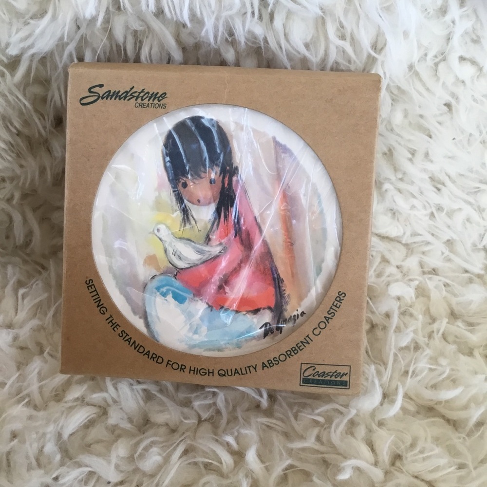 New in Box ~SANDSTONE ABSORBENT COASTERS~